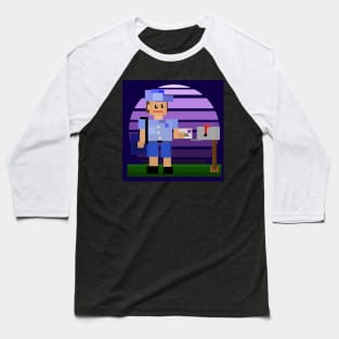 Mailman Pixel Cube Delivery Baseball T-Shirt